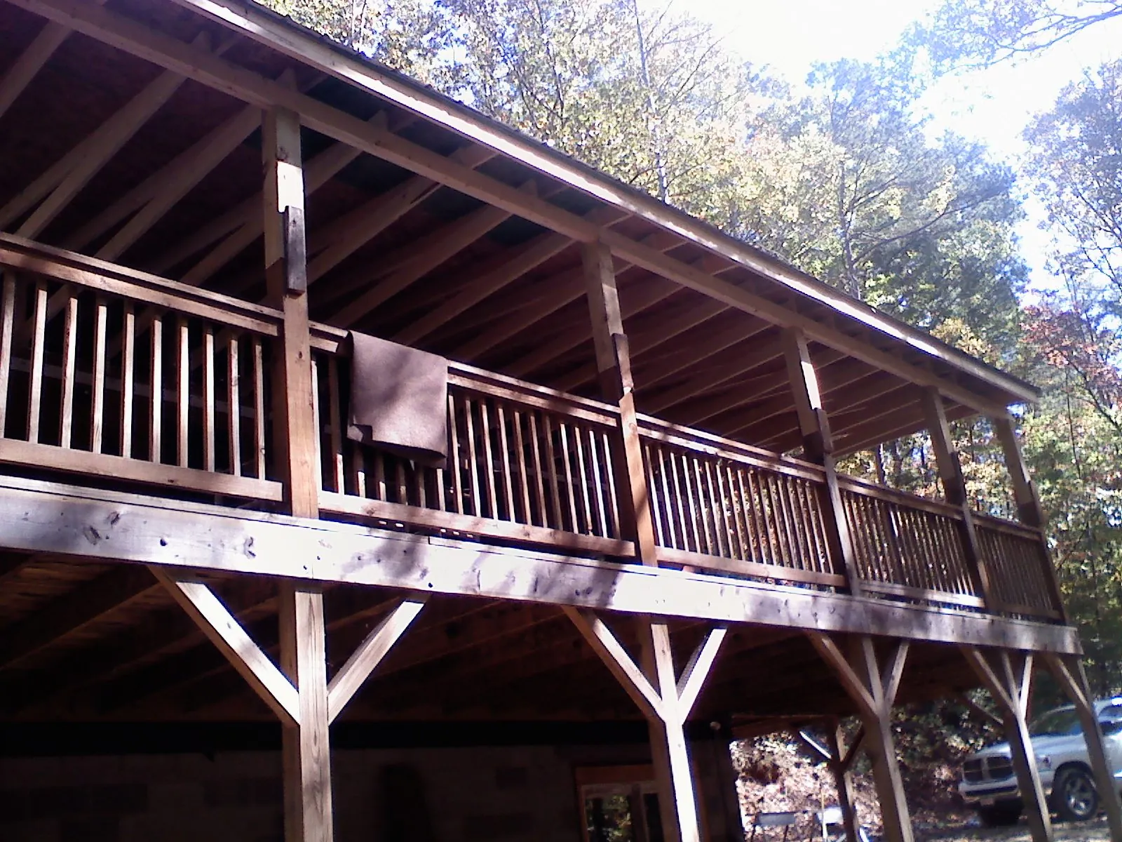 Timber framing under a new elevated porch and deck — Roof Leak Repair in Washougal by Roofing Brothers